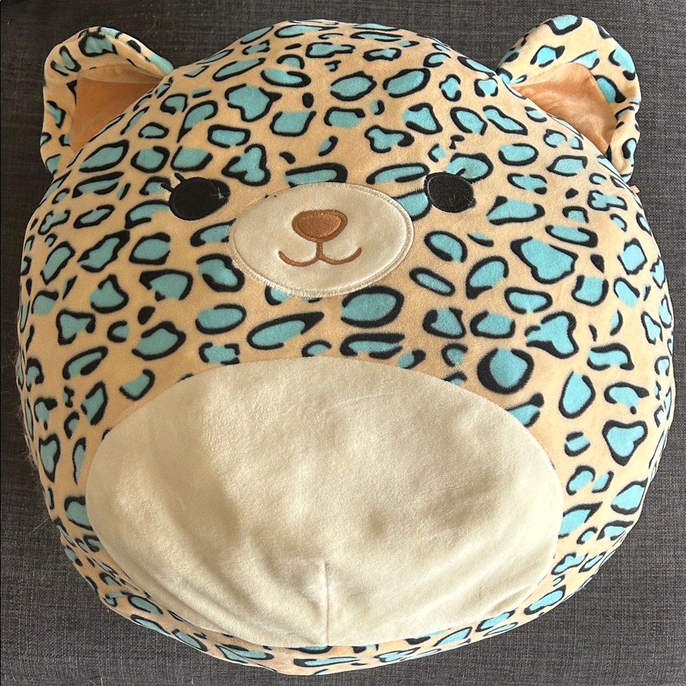 Squishmallows Blue and Cream Leopard Plush